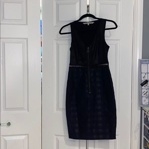 blue and black dress